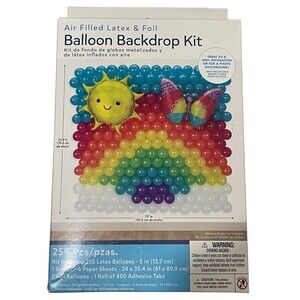 Amscan Balloon Backdrop Kit Air Filled Latex And Foil NIB